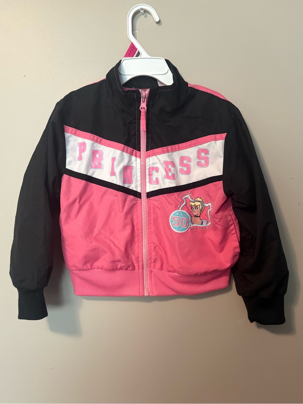 Y2K Girls' Pink & Black 'Princess' Zip Racing Jacket